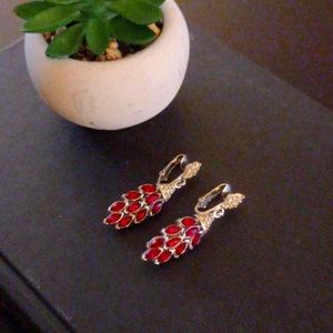 Vintage .925 ruby stoned earrings